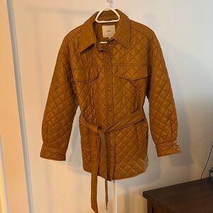 ICHI Quilted Brown Shirt Jacket